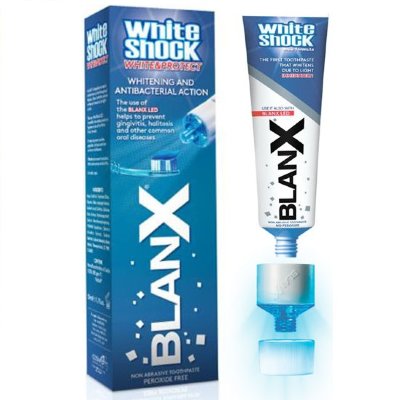Зубная паста BlanX White Shock blue formula с LED 