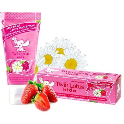 Йогуртовая детская зубная паста Twin Lotus Kids "Strawberry+Camomile"