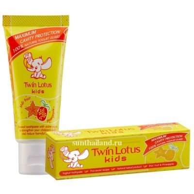  Йогуртовая детская зубная паста Twin Lotus Kids "Star fruit  & Pineapple"